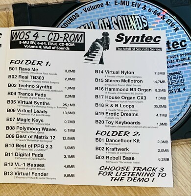   Vintage Synths  E-MU E-IV, E-64, E-Synth   WOS Vol.4   E-MU E-IV CDROM 