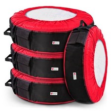 Seasonal Tire Totes, Spare Tire Cover, Portable Winter Wheel, Handle 600D Red
