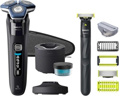 Philips Shaver Series 7000 Nass- und Trockenrasierer S7886/78 + Philips OneBlade