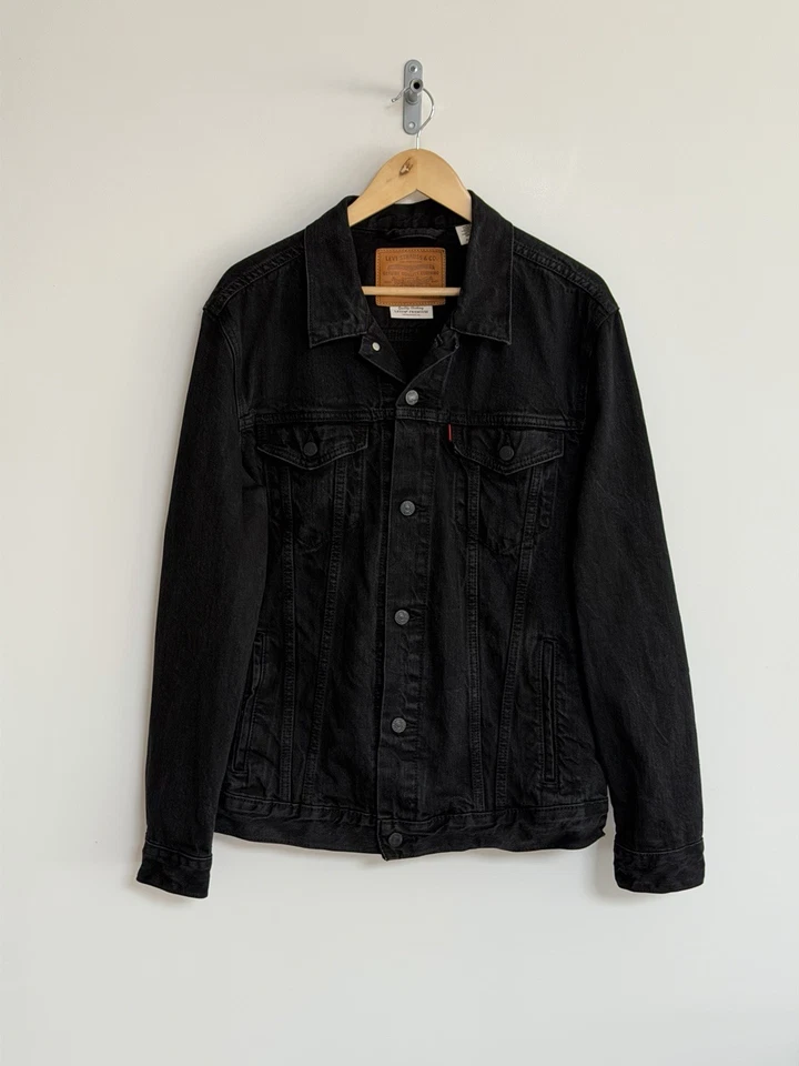 Levi’s Denim Trucker Jacket Black Jean Mens 2XL, photo 1 of 5
