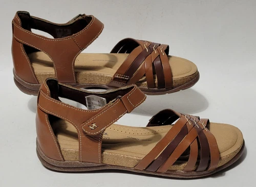 Sandali Clarks donna Roseville Cove in pelle marrone USA taglia 10M nuovi