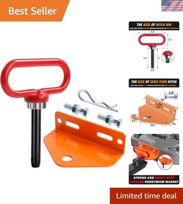 Durable Zero Turn Mower Hitch with Strong Magnetic Pin - Easy One-Hand Operation