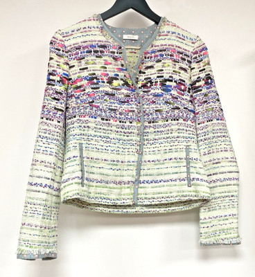 Riani Jacket Blazer Size UK 8 DE 34 colorful woven thick threads lovely
