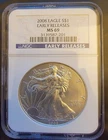 2008 American Eagle NGC MS69 Early Release Vtg- 0.999 Silver 1 Oz Ounce Art Coin