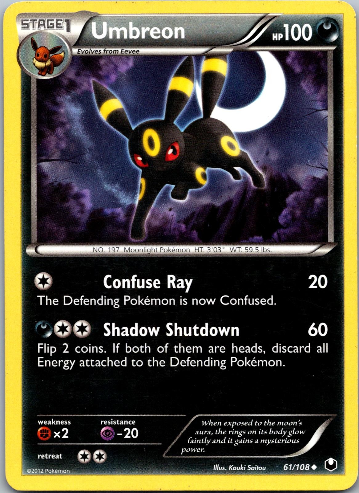 UMBREON 61/108 UNCOMMON DARK EXPLORERS POKEMON NM/M