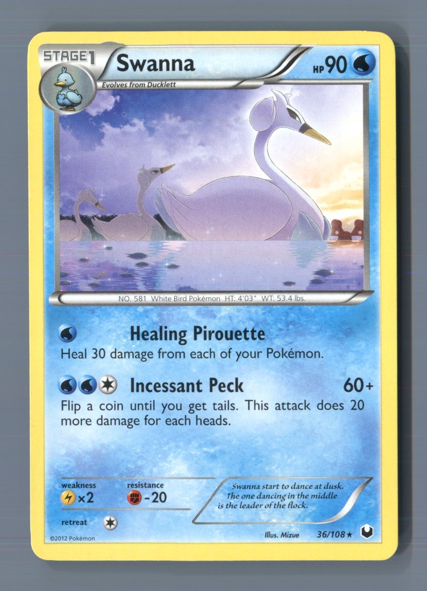 Swanna 36/108 Rare Dark Explorers Pokemon Near Mint