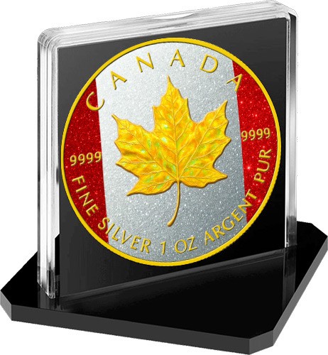 2025 Canada Maple Leaf Holo Gold Diamond Flag Edition Silver Color
