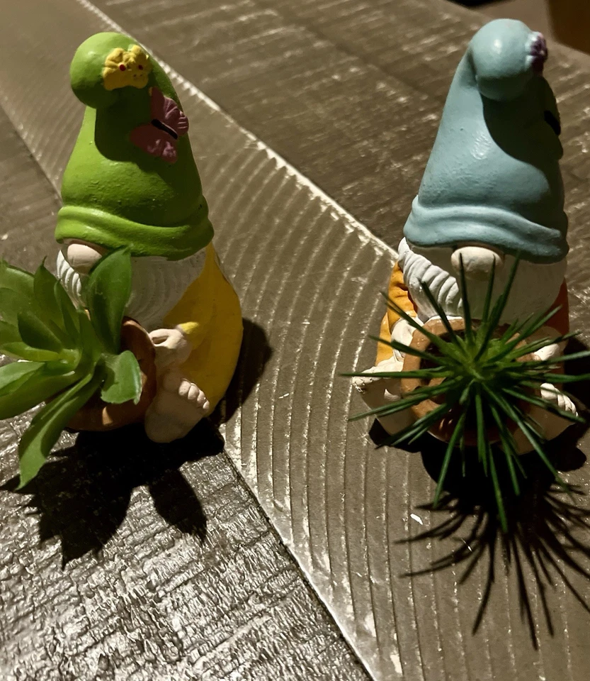 Набор фигурок гномов If Two W искусственное растение для декора лотка 4 дюйма в любое время весна - Изображение 4 из 4