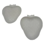 2 VTG Hazel-Atlas Milk Glass Strawberry Trinket Dish Candy Bowl 7" Fruit Jewelry