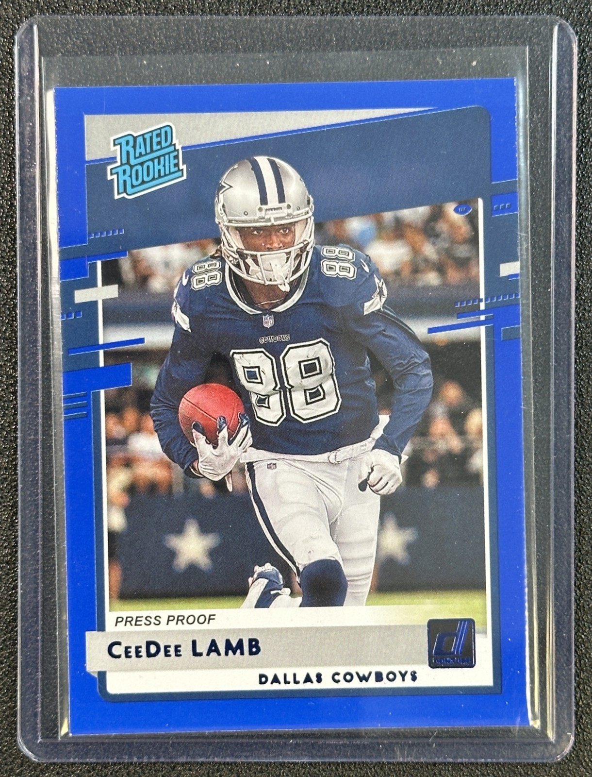CEEDEE LAMB 2020 PANINI DONRUSS #306 ROOKIE PRESS PROOF BLUE RC COWBOYS