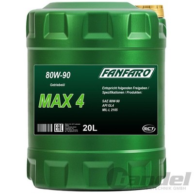 1x 20L FANFARO MAX 4 80W-90 API GL-4 UNIVERSAL GETRIEBEÖL