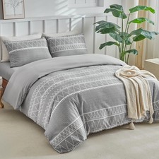 Lekesky Duvet Cover Queen Size with Fitted Sheet - 4 Pieces Printed Soft Bedd...