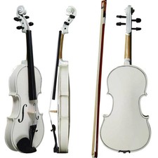 Acoustic Practice Violin 4/4 Full Size White Color with Case Bow Rosin