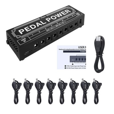 PW-2 Guitar Pedal Power Supply 8 Isolated DC Output for 9V Guitar Bass Effect...