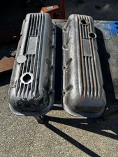 VINTAGE BIG BLOCK CHEVY FINNED ALUMINUM VALVE COVERS BBC 396 454 Part No .  739