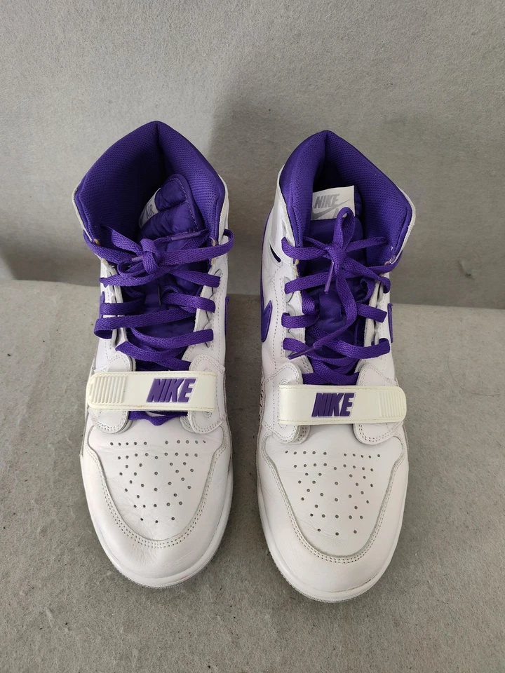 Nike Air Jordan Legacy 312 Lakers Hombres Tenis 13 Blanco Zapatos de Baloncesto con Cordones Foto 3 de 4