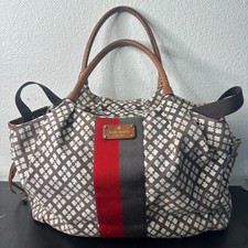 Kate Spade Brown Monochrome Printed Canvas and Leather Stevie Diaper Bag