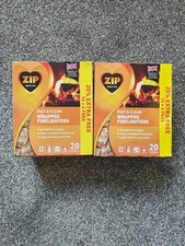 40 Zip  Fire Lighters  Clean  Odourless Individually Wrapped - 2 boxes of 20 0.30 per lighter