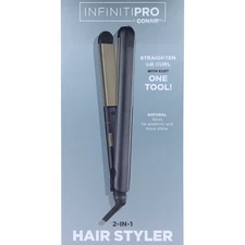 InfinitiPro by Conair 2-in-1 Hair Styler Straightener & Curler New