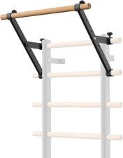 DHT Wood Stall Bar, Swedish Ladder Suspension Trainer with 9 Strategic Rods, for