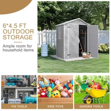 LEADZM Garden Storage Shed Outdoor Tool Shed with Asphalt Roof for Patio Garden