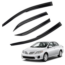 4Pcs JDM 3D Wavy MU Style Window Visors for 2009-2013 Toyota Corolla