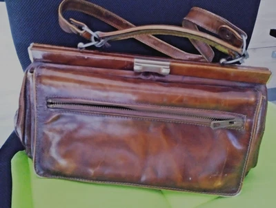 SAC A MAIN MAROQUINERIE DENTAN ST DIE CUIR GENUINE LEATHER VINTAGE - Photo 1/4