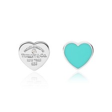 Tiffany  Co Return to Tiffany Mini Blue Heart Diamond Silver Earrings 144765254