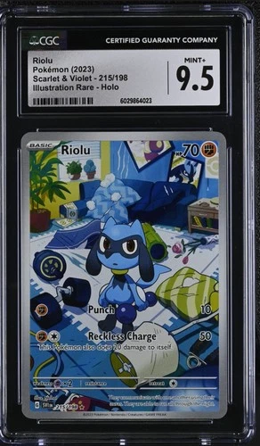 Pokémon TCG Riolu Illustration Rare Card #215/198 Scarlet & Violet CGC 9.5