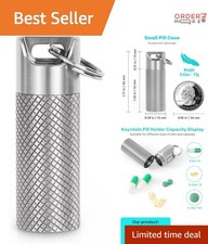 Titanium Pill Case Waterproof Keychain Organizer Compact Travel Emergency
