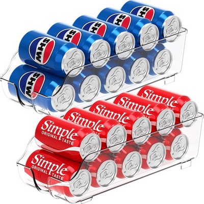 Simple Houseware Soda Can Storage Rack / Dispenser   Clear, 2-Piece Set