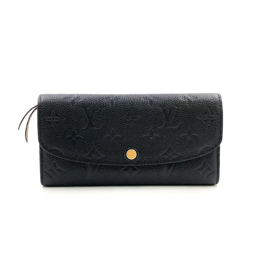 LOUIS VUITTON Portfoy Emily monogram amplant Noir Bi-fold Long Wallet Leather