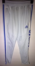 adidas Boys S Light Blue Track Pants Drawstring Elastic Waist Pockets Logo