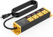 Heavy Duty Surge Protector Power Strip 20 Amp Individual Switches. 6FT 12 Gauge