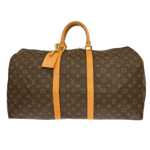 Louis Vuitton Keepall Bag Monogram Canvas Brown Travel Bag