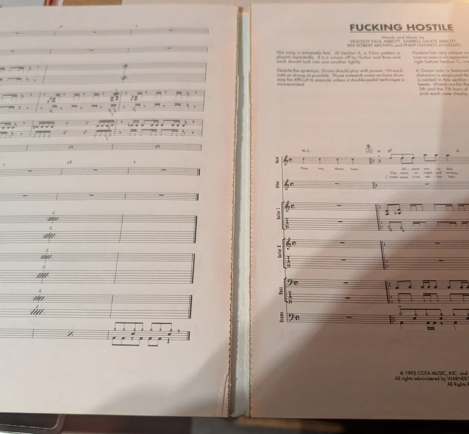 Pantera 吉他标签音乐书 1993 年粗俗展示一角钱袋牛仔来自地狱复古 — 第 3/3 张图片