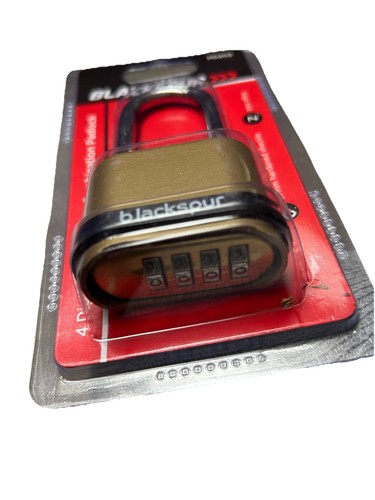 Blackspur 4-Digit Long Shackle Combination Padlock - Gold (BB-PD202) - Picture 3 of 3