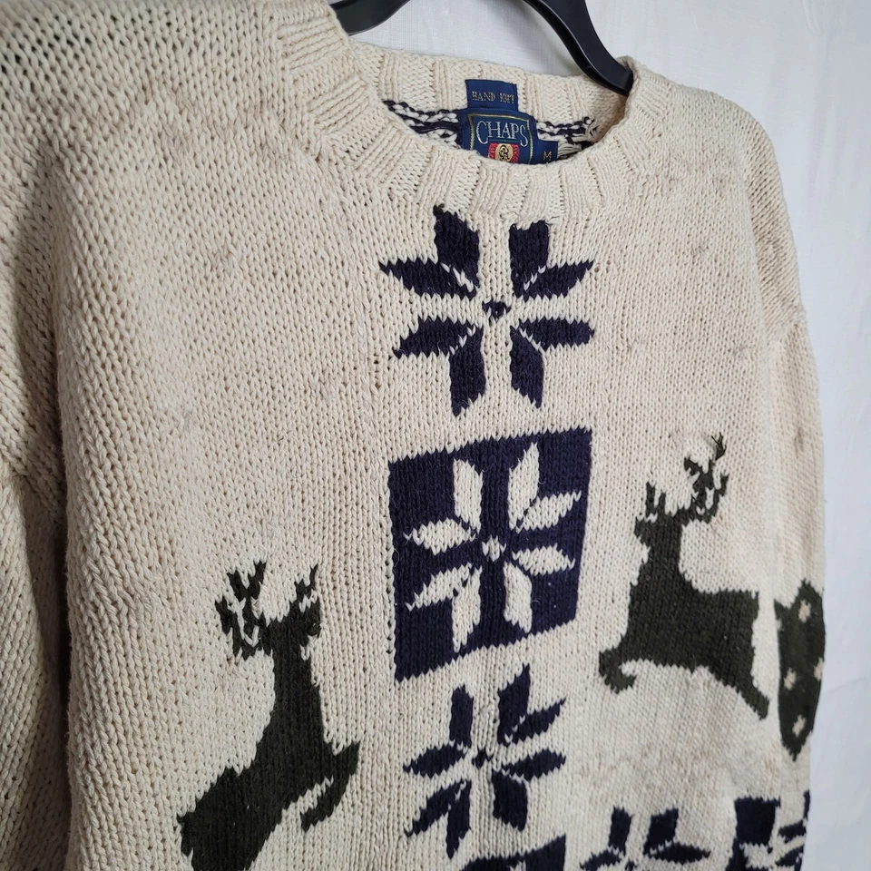 Suéter Pescador Vintage Chaps Ralph Lauren Chaps Tejido con Cable Chaps Hombre’s Mediano Foto 3 de 4
