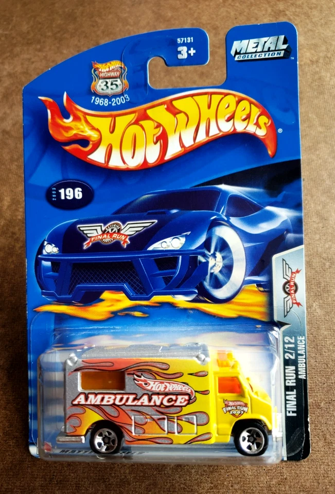 2003 Hot Wheels AMBULANCE Metalflake Silver #196 FINAL RUN SERIES 2/12 1:64 5 SP - Image 3 of 4