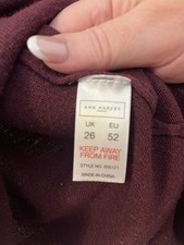 ANN HARVEY SIZE 26 BURGUNDY JUMPER