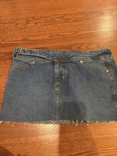 VTG Polo Ralph Lauren Women  s Y2K Mini Denim Skirt Extended Skirt Tab Size 2