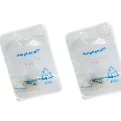 Amphenol 031-203-RFX BNC Straight Receptacle Jack Solder Cup 4 Hole Flange 2 PCS