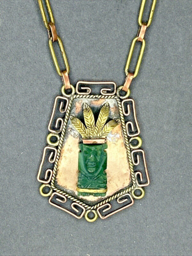 Copper necklace aztec warrior - Gem Copper necklace aztec warrior - Gem