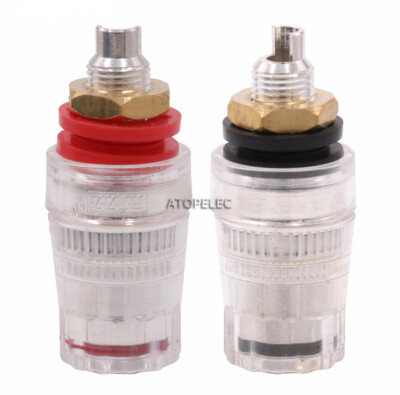 2 pairs EIZZ Thick Silver Plated Speaker AMP Binding Post Banana Jack Socket