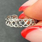 Adjustable Celtic Toe Ring 14K Gold Yellow White 4mm