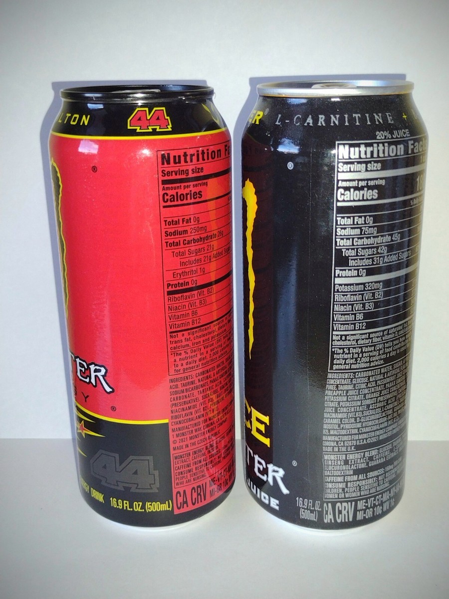 Set of 2 Monster Energy Drink Lewis Hamilton LH44 + RIPPER FULL