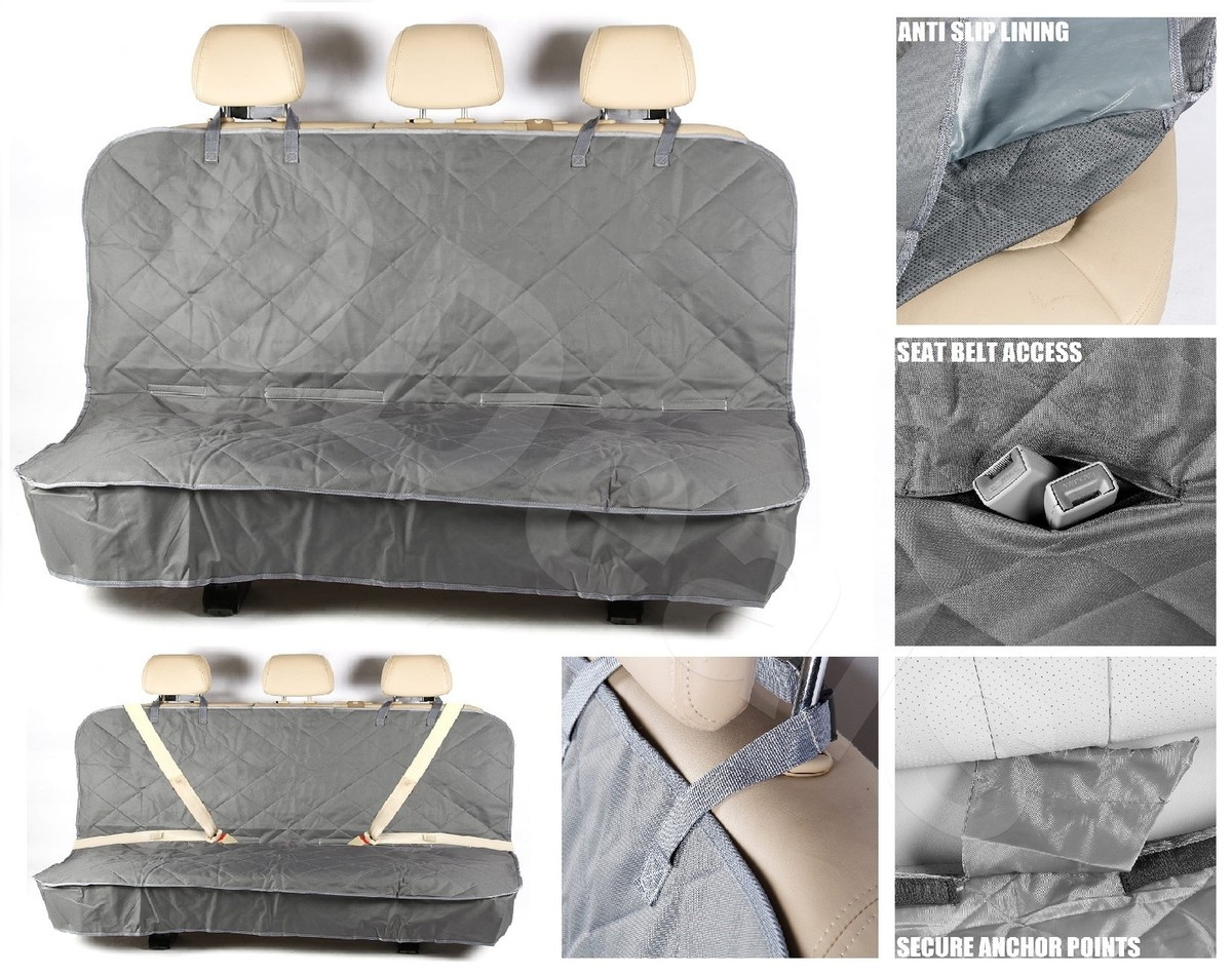Quilted Car Rear Grey Seat Cover Protector Pet Dog For BMW