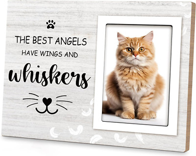 Cat Memorial Gifts for Loss of Cat, Cat Memorial Picture Frame, Cat Loss Sympath