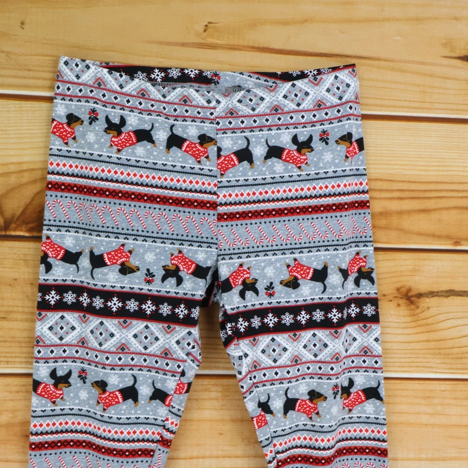 Leggings Time And Tru Mujer Talla M Gris Poliéster Perros En Navidad Suéteres Foto 4 de 4