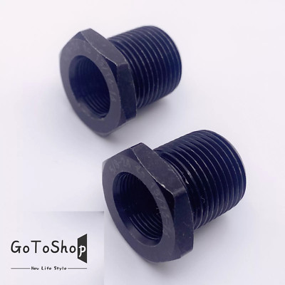 2 Pack Female 5/8x24 to 3/4x16 Male Muzzle Thread Adapter Black